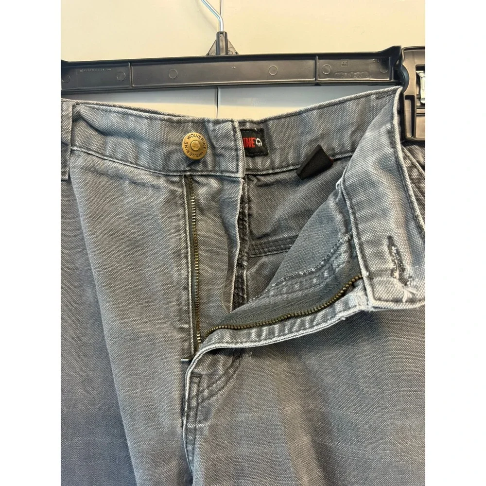 Wolverine Mens Carpenter Shorts Gray Canvas Utility Workwear Size 34
